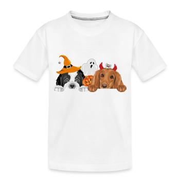 Chiens espions avec des accessoires fantaisie d’Halloween - T-shirt bio Premium Enfant - blanc - Devant
