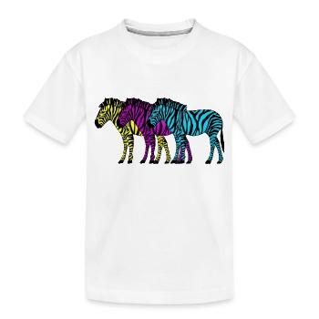 Zebras - Kinder Premium Bio T-Shirt - Weiß - Vorne