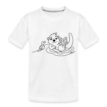 Beste Freunde Otter & Ente. Süß & minimalistisch - Kinder Premium Bio T-Shirt - Weiß - Vorne