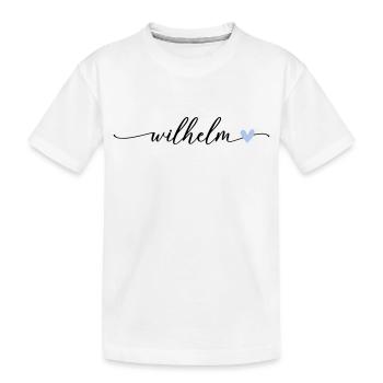 Wilhelm Name Kalligrafie Schrift - Kinder Premium Bio T-Shirt - Weiß - Vorne