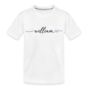 William Name Kalligrafie Schrift - Kinder Premium Bio T-Shirt - Weiß - Vorne