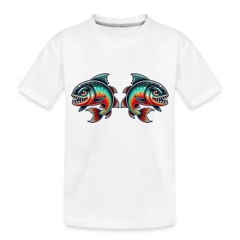 piranha 2 - Kinder Premium Bio T-Shirt - Weiß - Vorne