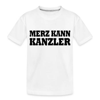 Merz kann kanzler - Kinder Premium Bio T-Shirt - Weiß - Vorne