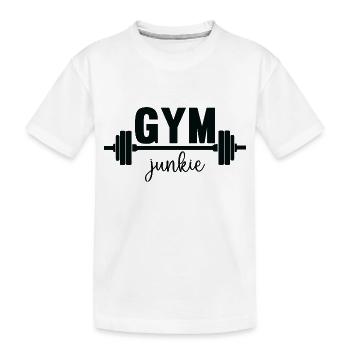 Gym junkie - Kinder Premium Bio T-Shirt - Weiß - Vorne