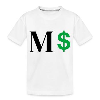 Lettre m dollar - T-shirt bio Premium Enfant - blanc - Devant