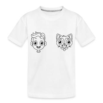 Pet Cat - Kids' Premium Organic T-Shirt - white - Front