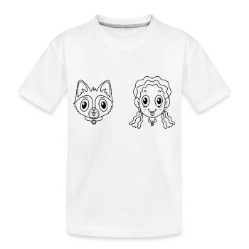 Pet Dog - Kids' Premium Organic T-Shirt - white - Front