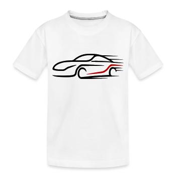 Auto Turbo Logo Rennwagen - Kinder Premium Bio T-Shirt - Weiß - Vorne