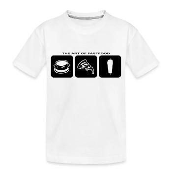 Restauration rapide, nourriture, boisson, hamburgers, frites, pizza - T-shirt bio Premium Enfant - blanc - Devant