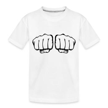 two fists - Kids' Premium Organic T-Shirt - white - Front