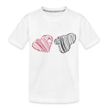 heart Puzzle - Kids' Premium Organic T-Shirt - white - Front