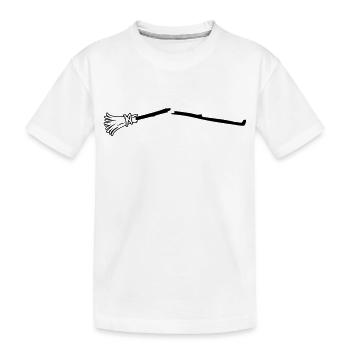 Besen gebrochen 1 - Kinder Premium Bio T-Shirt - Weiß - Vorne
