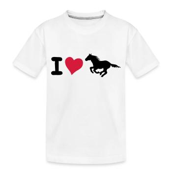 i J'aime l'amour coeur cheval chevaux poney coeur - T-shirt bio Premium Enfant - blanc - Devant