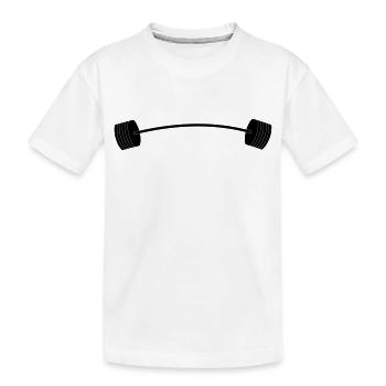 Hantel-gebogen - Kinder Premium Bio T-Shirt - Weiß - Vorne