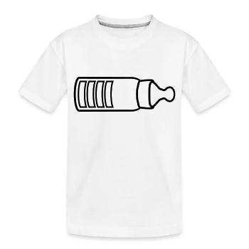 dessin animé comique chargement bébé fiole enceinte t - T-shirt bio Premium Enfant - blanc - Devant