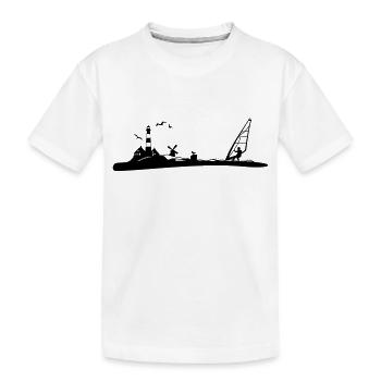 Nordsee Surfen - Kinder Premium Bio T-Shirt - Weiß - Vorne
