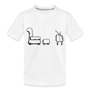 living room tv furniture tv watch look unte - Kids' Premium Organic T-Shirt - white - Front