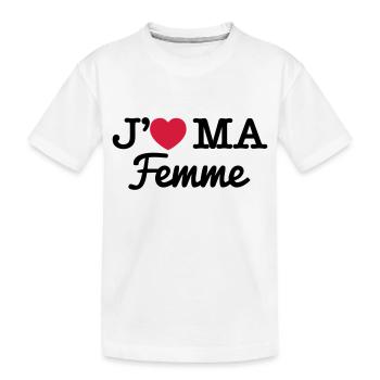 J'aime ma femme - T-shirt bio Premium Enfant - blanc - Devant