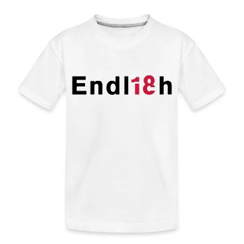 Endlich 18 - Kinder Premium Bio T-Shirt - Weiß - Vorne