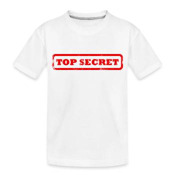 Top Secret Symbol Stempel Design Shirt Geschenk - Kinder Premium Bio T-Shirt - Weiß - Vorne