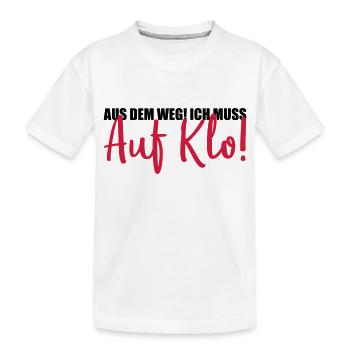 aus dem weg auf klo - Kinder Premium Bio T-Shirt - Weiß - Vorne