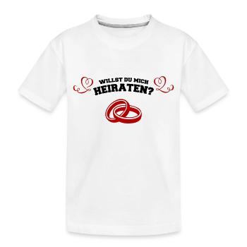 Willst du mich Heiraten? - Kinder Premium Bio T-Shirt - Weiß - Vorne
