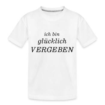 Glücklich vergeben - Kinder Premium Bio T-Shirt - Weiß - Vorne