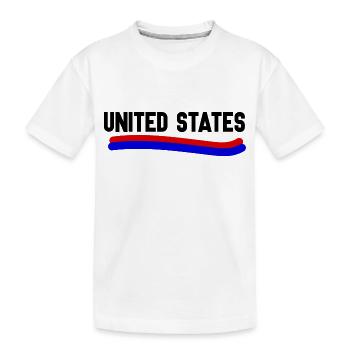 USA - Kinder Premium Bio T-Shirt - Weiß - Vorne