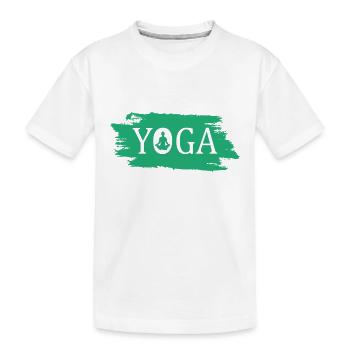 Yoga - Kinder Premium Bio T-Shirt - Weiß - Vorne