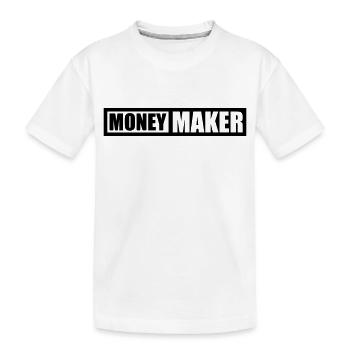 Logo Text Money Maker - Kinder Premium Bio T-Shirt - Weiß - Vorne
