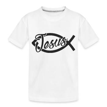 Jesus, der gute Hirte - Kinder Premium Bio T-Shirt - Weiß - Vorne