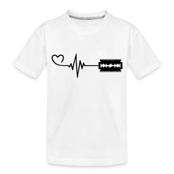 Razor Blade Pulse Heart Love - Kids' Premium Organic T-Shirt - white - Front