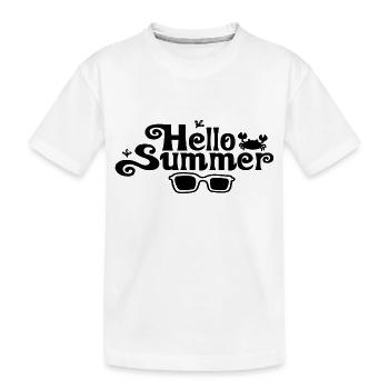 Hello Summer - Kinder Premium Bio T-Shirt - Weiß - Vorne