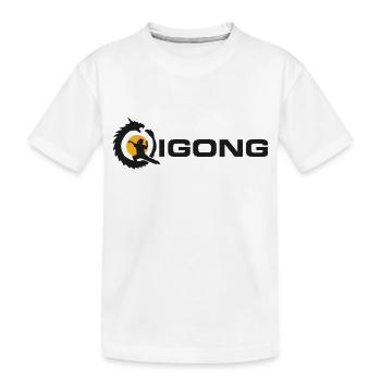 Qigong dragon schwarz - Kinder Premium Bio T-Shirt - Weiß - Vorne
