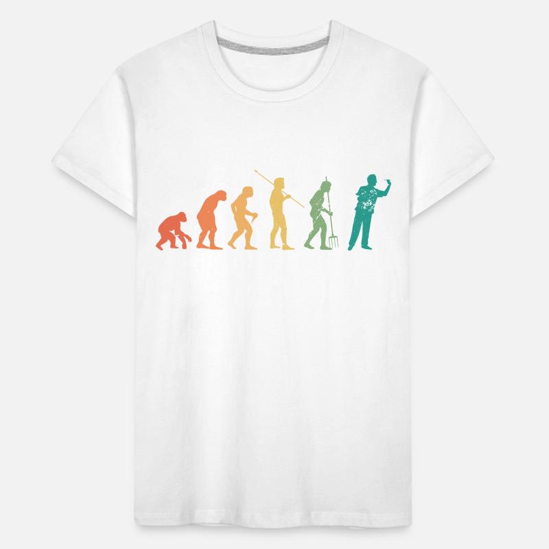 Evolution Graphic Dart Player Darts Dartboard Bull Kids' Premium Organic T-Shirt
