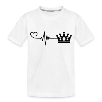 Crown Heart Pulse Heartbeat - Kids' Premium Organic T-Shirt - white - Front
