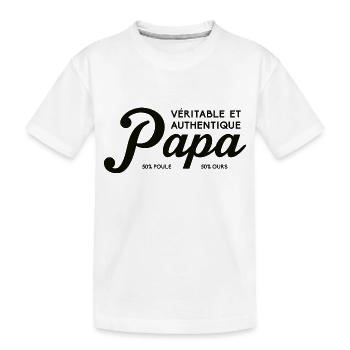 Authentique Papa - T-shirt bio Premium Enfant - blanc - Devant