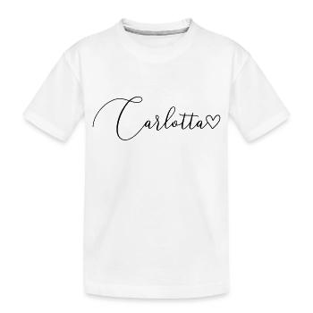 Carlotta Surname First Name Girl - Kids' Premium Organic T-Shirt - white - Front