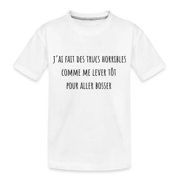 j'ai fait des trucs horribles pour du fric - T-shirt bio Premium Enfant - blanc - Devant