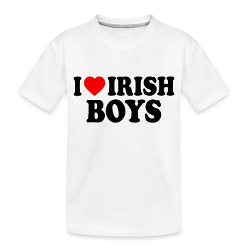 I love irish boys - Kinder Premium Bio T-Shirt - Weiß - Vorne