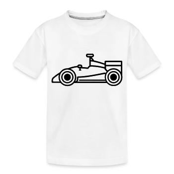 F1-Rennwagen - Kinder Premium Bio T-Shirt - Weiß - Vorne