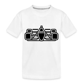 F1-Rennwagen - Kinder Premium Bio T-Shirt - Weiß - Vorne