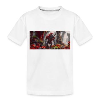 rise of mutant monster – symbiot of a bull, a bear - Kids' Premium Organic T-Shirt - white - Front