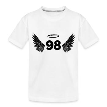 Nummer 98 Engel - Flügel zum 98. Geburtstag - Kinder Premium Bio T-Shirt - Weiß - Vorne