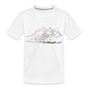 Ski Ski Sports d'hiver Coloré - T-shirt bio Premium Enfant - blanc - Devant