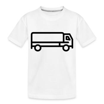 Lkw - Kinder Premium Bio T-Shirt - Weiß - Vorne