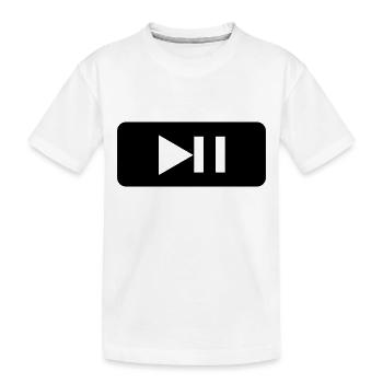 Play - Pause - Tasten - Player - Musik - Kinder Premium Bio T-Shirt - Weiß - Vorne