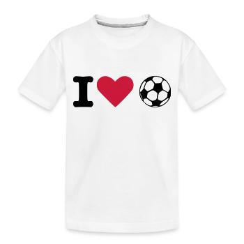 Fussball - Fußball - Kinder Premium Bio T-Shirt - Weiß - Vorne
