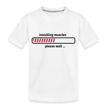 Installing muscles please wait ... - T-shirt bio Premium Enfant - blanc - Devant