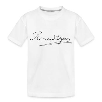 Richard Wagner Unterschrift - Kinder Premium Bio T-Shirt - Weiß - Vorne